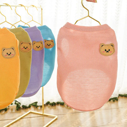 Cat Clothes Waffle Bear Pet Vest Summer Teddy Chihuahua Small Dog Two legged Clothes Cat Puppy Clothes Pet Costume PawPrint Treasures