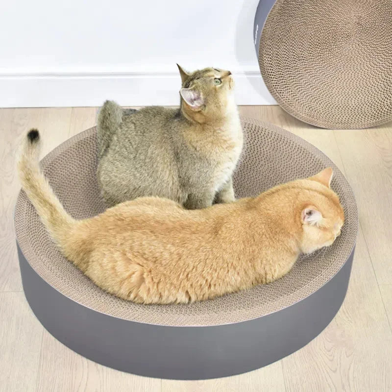 Cardboard Cat Scratch Bed Cat Scratcher for Indoor Cats Oval Round Shape Cat Bed Kitty Scratching Pad