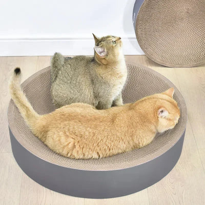 Cardboard Cat Scratch Bed Cat Scratcher for Indoor Cats Oval Round Shape Cat Bed Kitty Scratching Pad