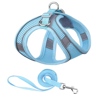Vest-style Pet Chest Strap, Reflective and Breathable Dog Leash, Small and Medium-sized Cat Leash, Anti-lost