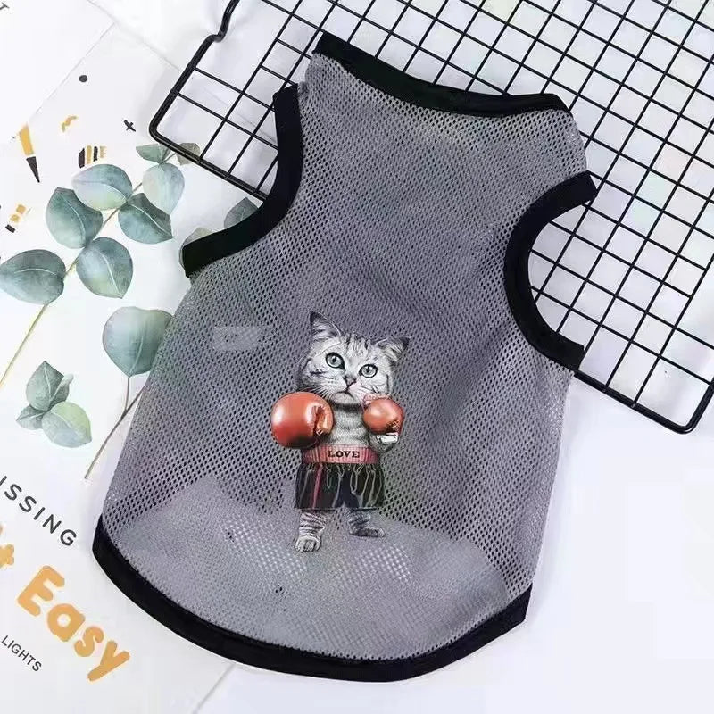 Fashion Cat Clothes Pet Dog Clothes For Small Dogs Chihuahua French Bulldog Summer Vest T Shirt Super Cool Lovely Puppy Clothing PawPrint Treasures