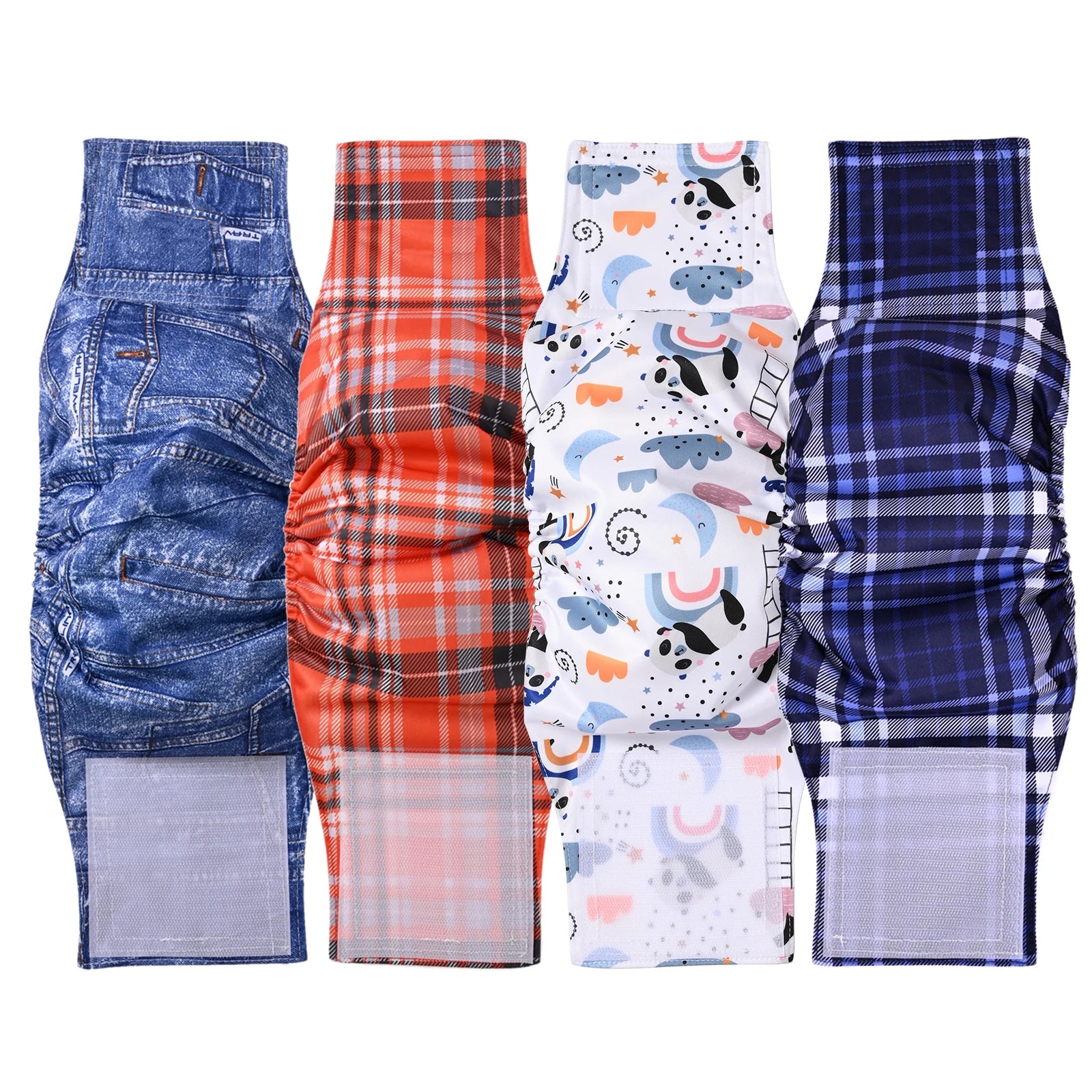 Ohbabyka 4Pack Washable Belly Bands for Male Dogs Reusable Adjustable Male Dog Diaper High Absorbing Belly Bnad for Small Dogs