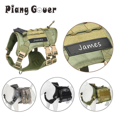 Custom Dog Harness Personalized Tactical Vest DIY Name Pet Harness for Medium Large Big Dog Chest Strap