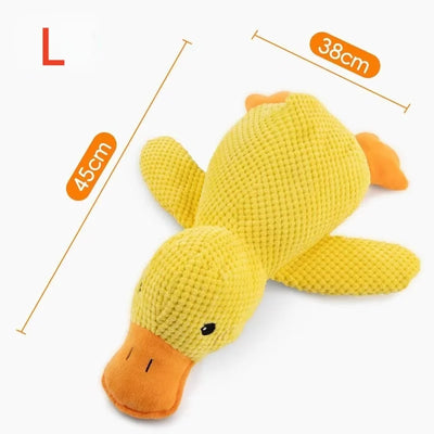 Duck Dog Toy Plush Chew Resistant Durable with Quacking Sound Teeth Grinding Relief Soft Companion for Small Large Dogs