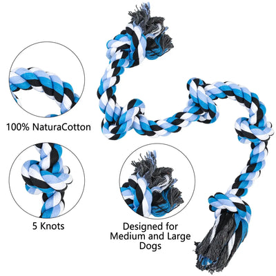 35" Indestructible Dog Rope Toy - Heavy Duty Chew & Teeth Cleaner for Large Dogs