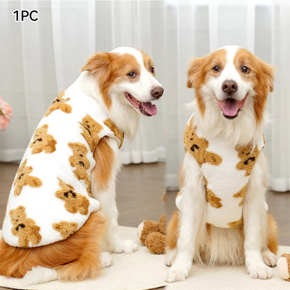 M-7XL Pet Warm Flannel Clothes Winter Dog Cat Coat Pet Clothes 5-35kg Bichon French Bulldog Clothes Pajamas PawPrint Treasures