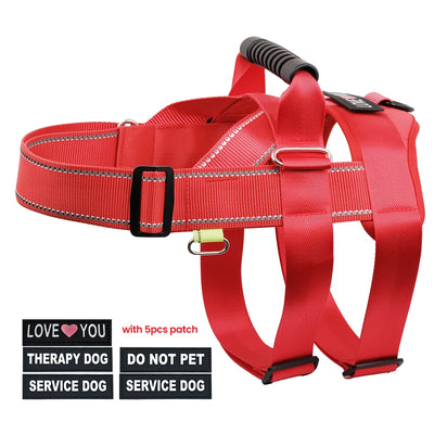 No Pull Dog Harness Adjustable Dog Harness With 5pcs Dog Patch Breathable Reflective Pet Harness for Small Medium Large Dogs