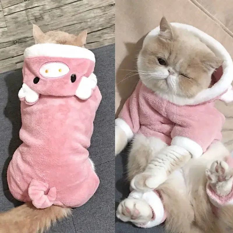 Pet Dog Clothes Soft Warm Fleece Dogs Jumpsuits Pet Clothing for Small Dogs Puppy Cats Hoodies Chihuahua Yorkshire Costume Coats PawPrint Treasures