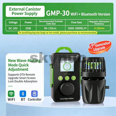 Jebao Jecod GMP Series Cordless Wave Maker Pump with APP Control, WIFI & Bluetooth Silent Frequency Conversion Flow Pump for Mar