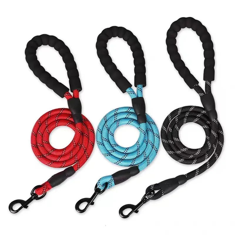 Reflective Comfortable Padded Handle - Double Heavy Duty Traction Rope For Strong Dogs Enhance Safety And Control PawPrint Treasures