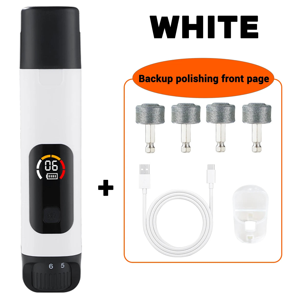 Pet Electric Nail Grinder Rechargeable Dog Paw Grooming Nail Clipper LED Light 6 Speeds Adjustable Cat Claw Nail Grinder