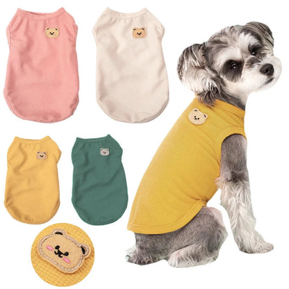 Dog Vest Pet Cat Clothing Four Colors Of Polyester Fabric Breathable Sweat Resistant Easy To Clean Fun Viewing PawPrint Treasures