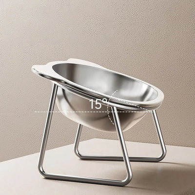 ♥♥♥Stainless Steel Cat Bowl Dog Bowl Protects Cervical Spine Pet Bowl Anti-knocking Heightened Cat Food Basin Drinking Bowl
