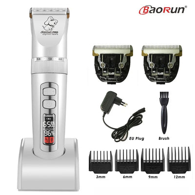 BaoRun P9 Dog HairClipper Professional LCD Screen Pet Cat Clippers Electric Grooming Trimmer Rechargeable Haircut Machine Animal