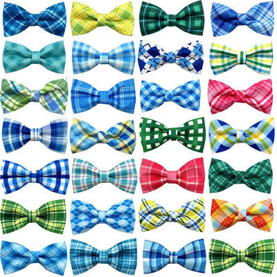 50/100pcs Plaid Style Dog Bow Ties Small Cat Dog Bowties Removable Dog Collar Accessories Pet Grooming Supplies