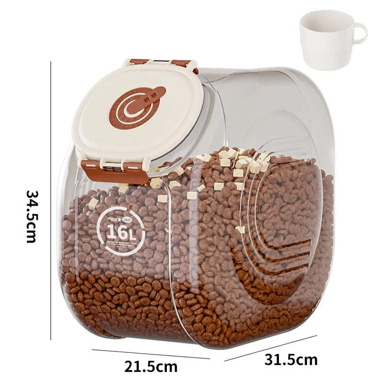 Large Capacity Pet Food Storage Tank Cat Dog Food Storage Bucket Thickened Sealed Moisture-proof Organizer Insectproof Container