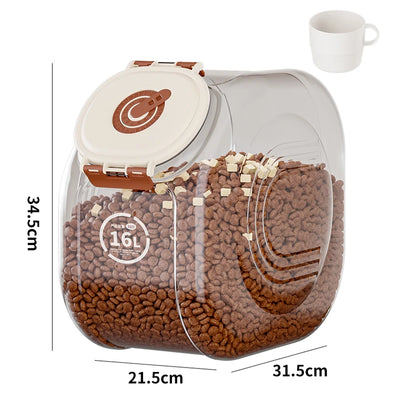 Large Capacity Pet Food Storage Tank Cat Dog Food Storage Bucket Thickened Sealed Moisture-proof Organizer Insectproof Container