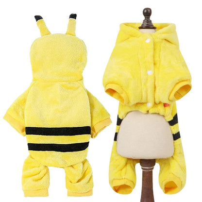 Pet Clothes for Small Medium Dogs Flannel Dog Jumpsuits Soft Comfortable Winter Warm Dog Cat Costume  Chihuahua Teddy Pet Coats PawPrint Treasures