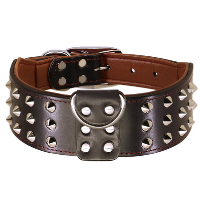 Genuine Leather Dog Collar Durable Adjustable Dog Collars Medium Large Real Leather Pet Pitbull Shepherd Pug Necklace for Dogs