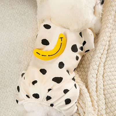 100% Cotton Kawaii Pet Striped Jumpsuit Clothes for Small Dogs Sweet Pajamas Cute Cartoon Pattern Kitten Puppy Shirt Pajama
