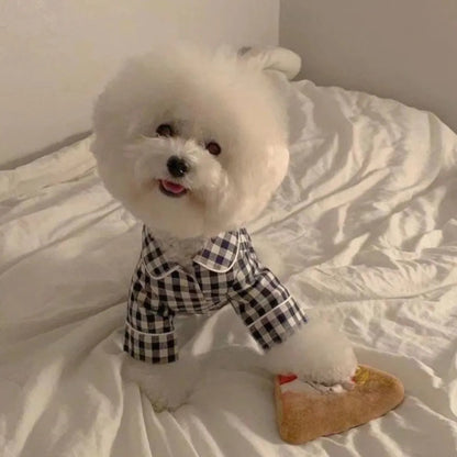 Pet Decoration Comfortable Ins Plaid Shirts Pet Clothing Elegant Fashion Dogs Pajamas Costume Cute Cat Dog Clothes Pet Parties PawPrint Treasures