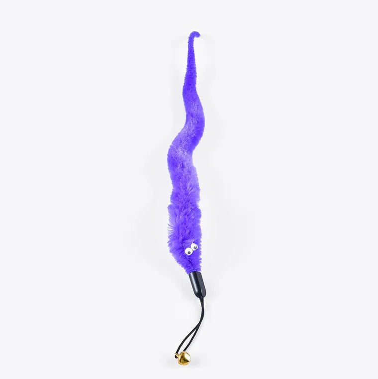 3 Pcs Cat Larva Toy Replacement Set Featuring Soft  Curved Insects With Bells Suitable For Interactive Catching Rods Indoor Cats