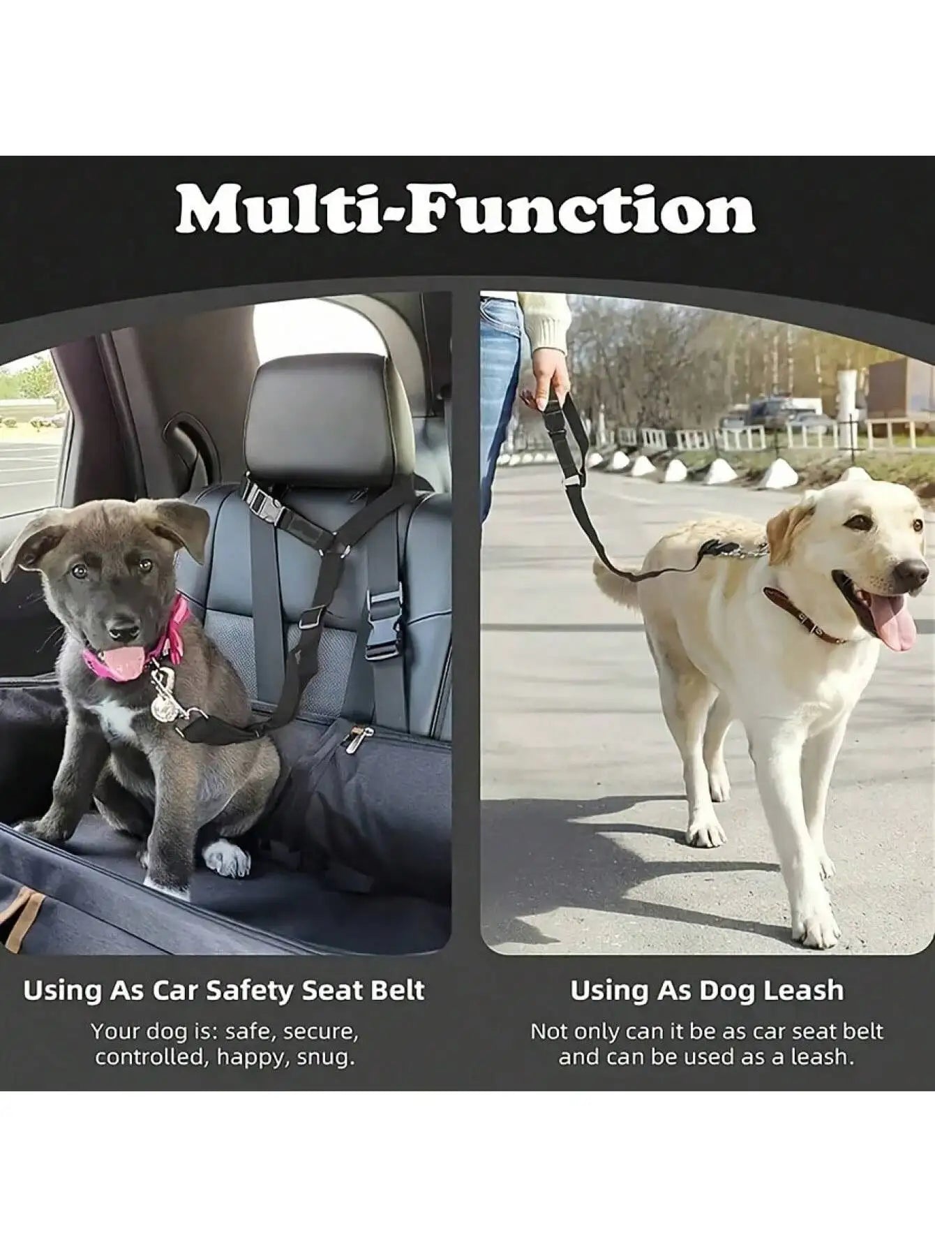 Dog Seat Belt for Vehicle Secure, Pet Car Tether Safety Leash for Dogs In Vehicles, Dog Seatbelt Tether, Christmas Gift