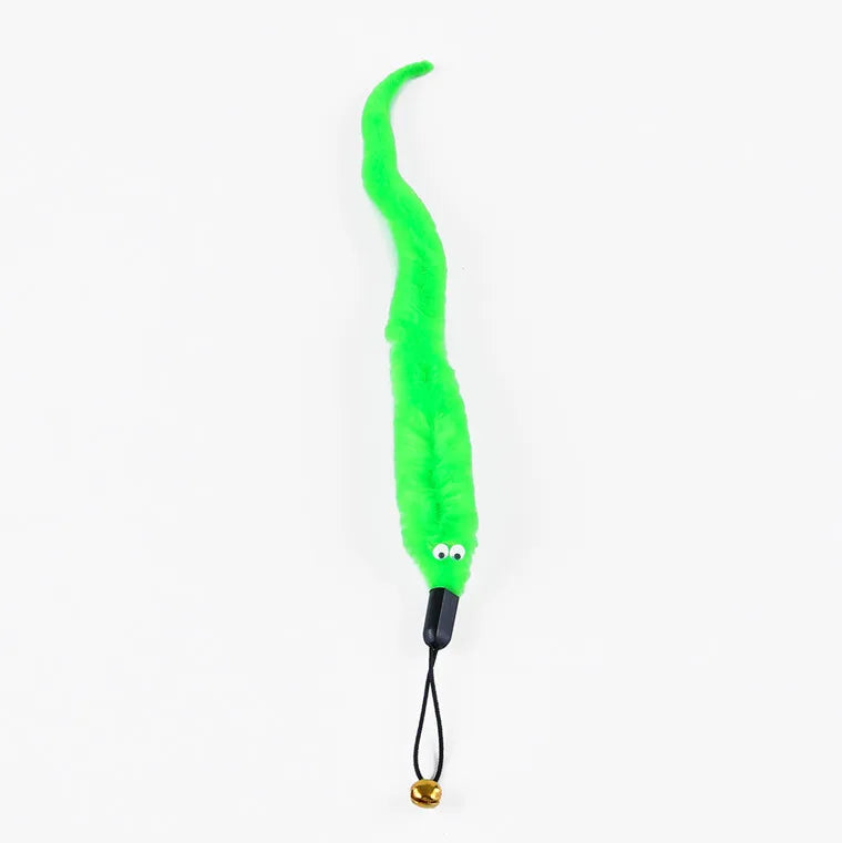 3 Pcs Cat Larva Toy Replacement Set Featuring Soft  Curved Insects With Bells Suitable For Interactive Catching Rods Indoor Cats