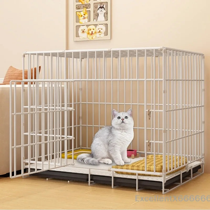 Large Space House For Dogs Pet Supplies Pet Villa Dog Cage With Toilet Tray Puppy House Iron Mesh Dog Cage Indoor Duplex Luxury PawPrint Treasures