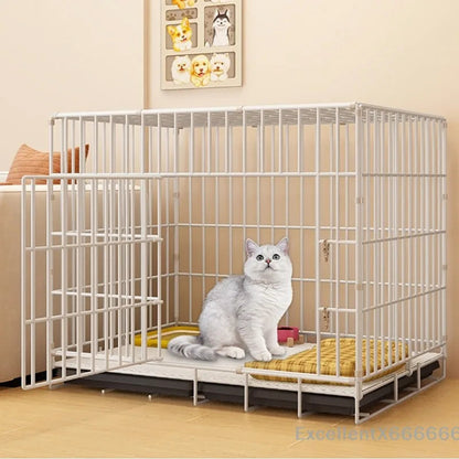 Large Space House For Dogs Pet Supplies Pet Villa Dog Cage With Toilet Tray Puppy House Iron Mesh Dog Cage Indoor Duplex Luxury PawPrint Treasures