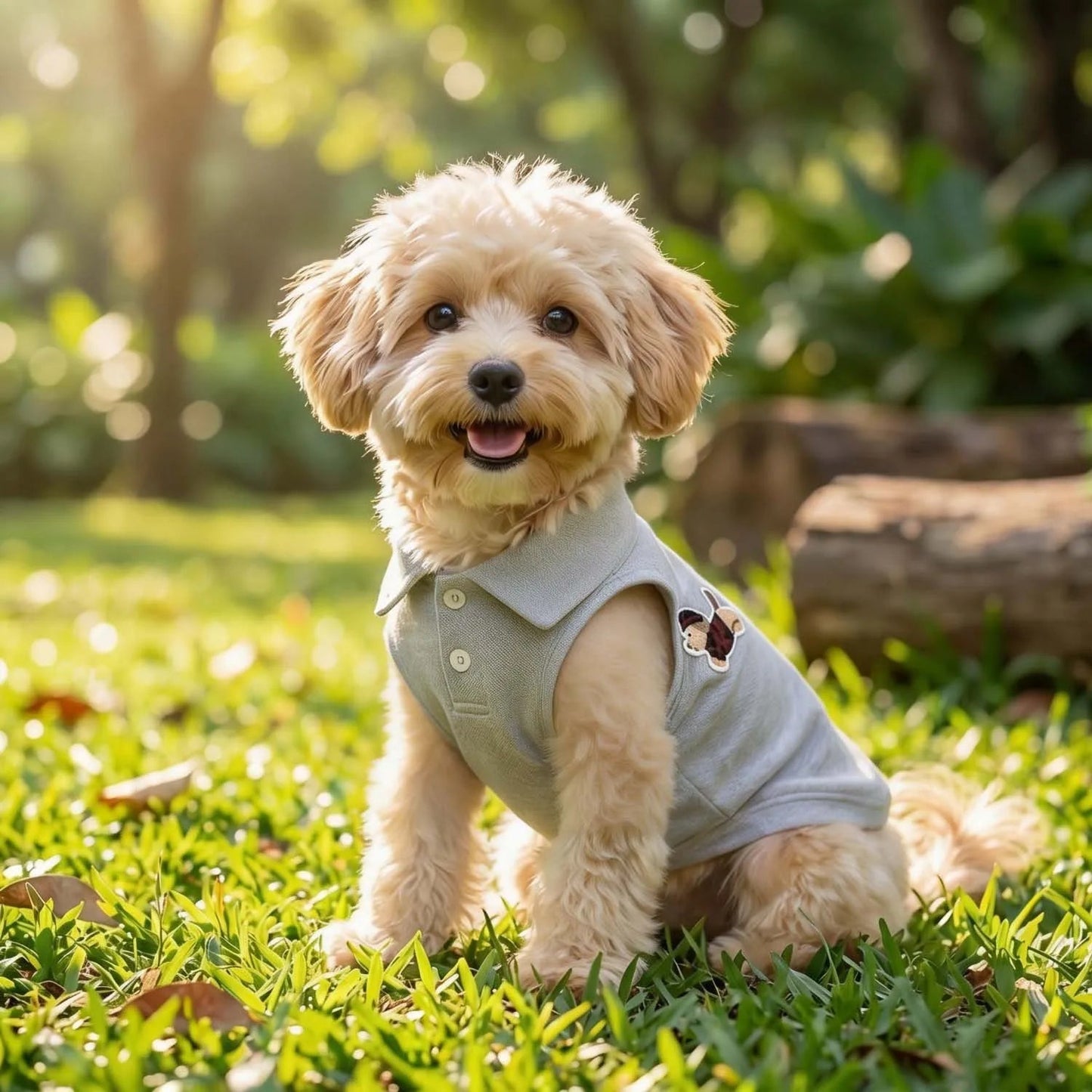 Fashion Embroidered Dog Polo Shirt Breathable Sleeveless Pet Clothing For Small Breeds Outdoor Walking Pet Outfit PawPrint Treasures