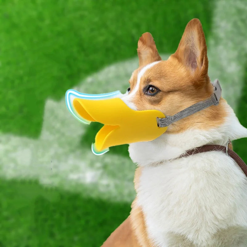 Adjustable Silicone Dog Duck Muzzle Anti-Bite Stop Barking Pet Accessory Safe for Small to Large Dogs Mouthpiece Cover