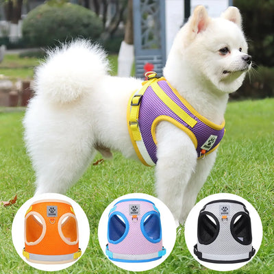 Puppy Dog Harness Leash Rope Set Breathable Summer Mesh Cat Dogs Harness Vest Reflective Pet Cat Chest Straps Chihuahua Yorkies