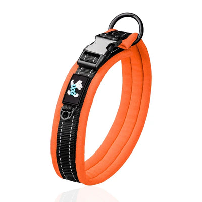 Adjustable Mesh Padded Pet Dog Collar Custom ID Engraving Reflective Nylon Dog Collar Durable Heavy Duty for All Breed All Pug