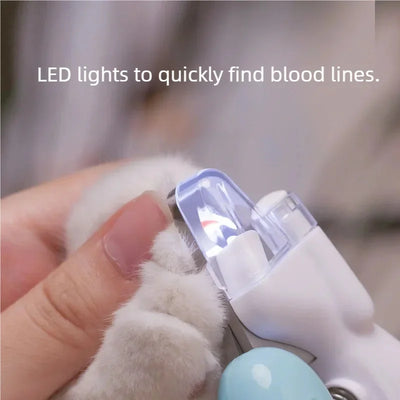 LED Illuminated Pet Nail Trimmer Dog Cat Claw Cutter Portable Grooming Scissors Sharp Blade Pet Nail Clipper Pet Accessories