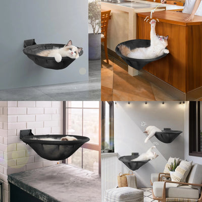 Cat Hammock Bed Wall Mounted Foldable Stable 42cm Cat Beds Breathable Cats Wall Shelf for Sleeping Playing Climbing Accessories