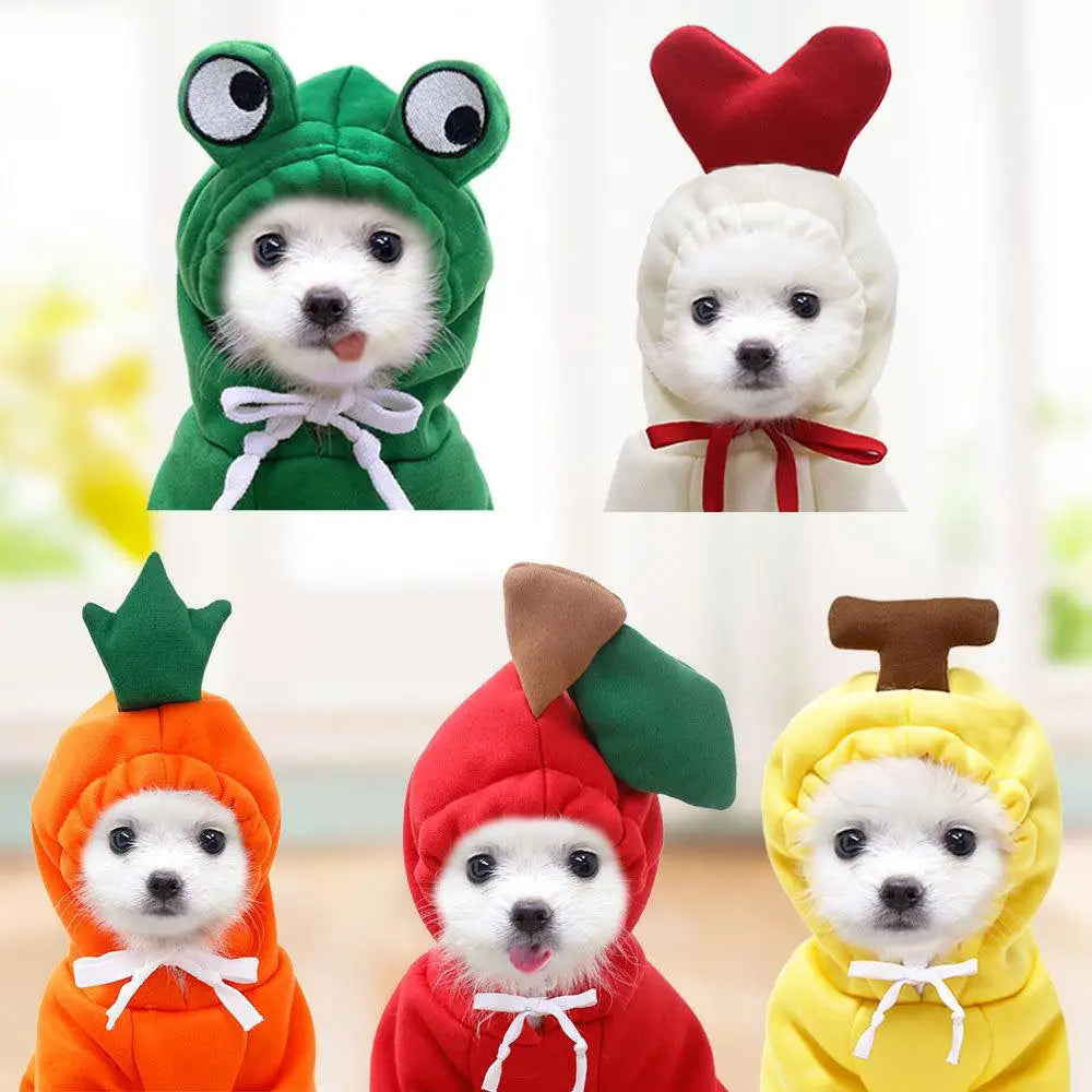 MT pet Pet Clothes Dogs Hooded Sweatshirt Fruit Warm Coat Cat Sweater Cold Weather Costume for Puppy Small Medium Large Dog Cat