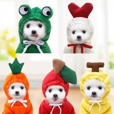 MT pet Pet Clothes Dogs Hooded Sweatshirt Fruit Warm Coat Cat Sweater Cold Weather Costume for Puppy Small Medium Large Dog Cat