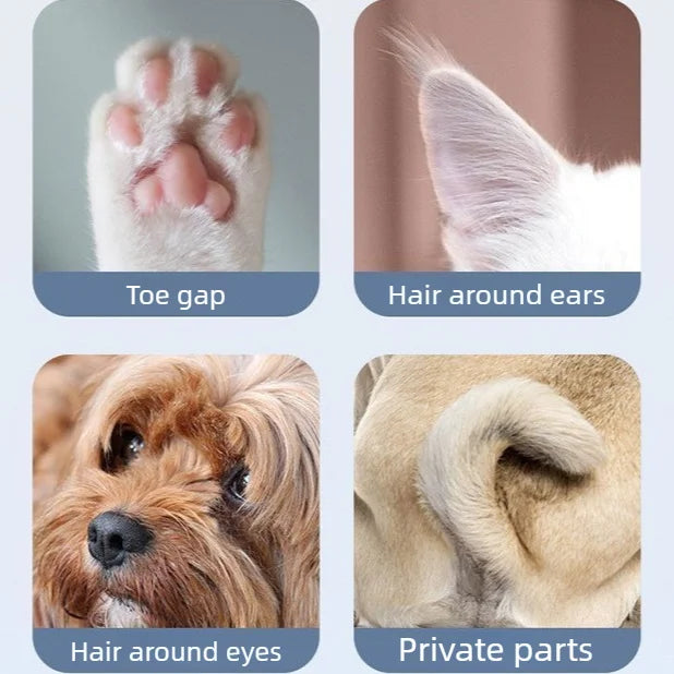 Pet Dog Electric Groomer Trimmer with LED Light Waterproof Pet Foot Hair Trimmer Low Noise Cat Dog Ear Hip Face Foot Paw Shaver