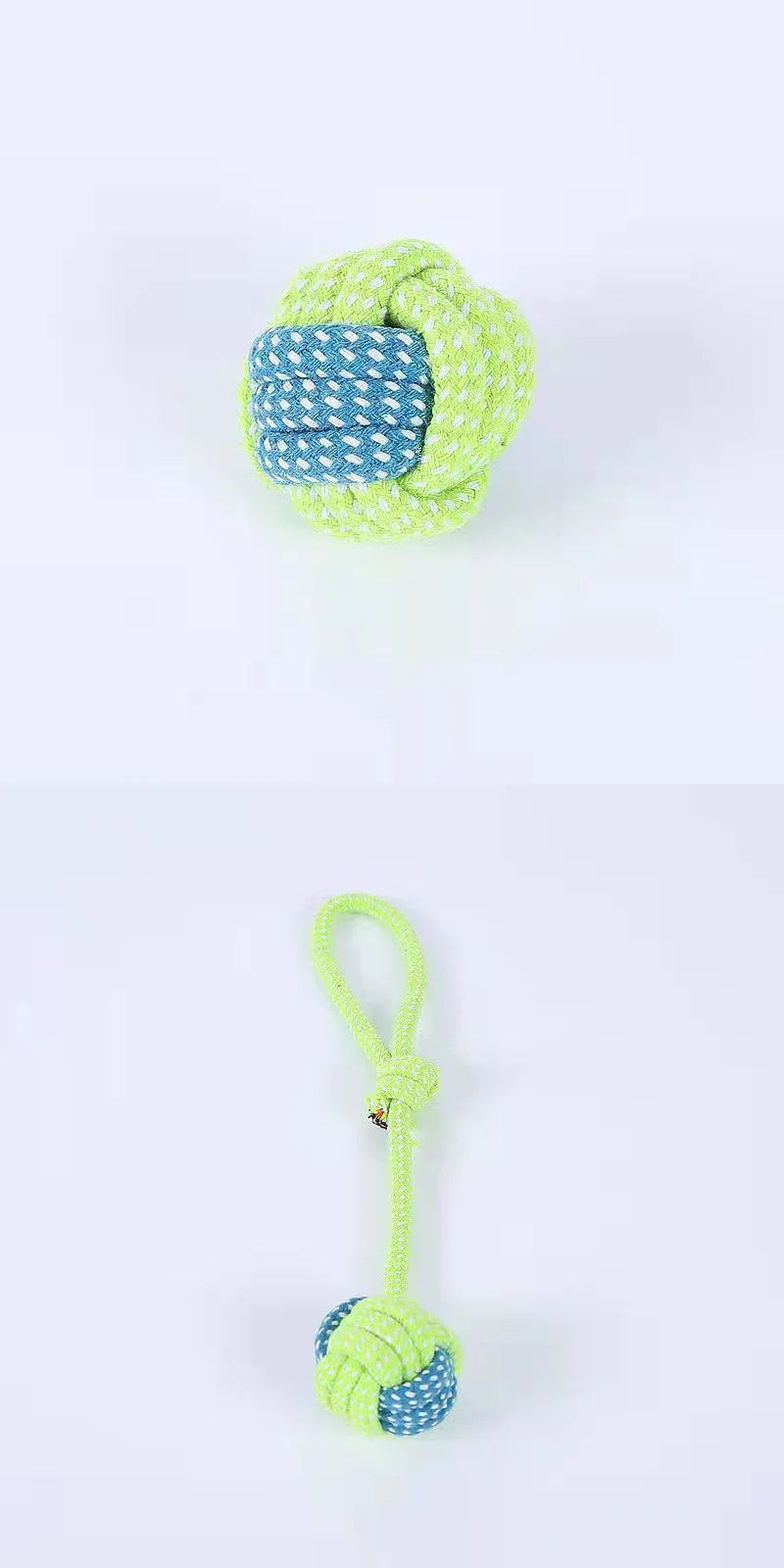 Interactive Cotton Rope Dog Toys, Mini Chew Ball & Toothbrush Toy for Puppy Teeth Cleaning, Durable Pet Accessories for Small to