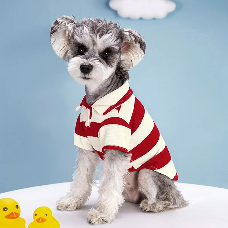 Pet Dog Polo Shirt Dog Clothes Summer Casual Clothing for Small Large Dogs Cats T-Shirt Chihuahua Pug Costumes Yorkshire Shirts PawPrint Treasures