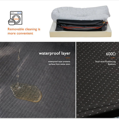 Large Dog Bed Soft Comfortable Warm Fleece Anti-Allergy Pet Bed with Removable Washable Cover Waterproof PawPrint Treasures