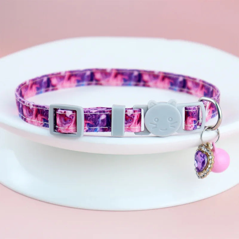 Boho Ethnic Cat Collar Adjustable Cat Collar with Bells and Delicate Pendants Loss Prevention Pet Collar for Kittens and Puppies