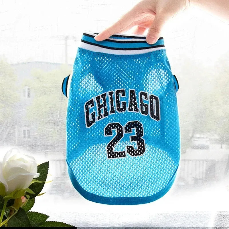 Dog Basketball Jersey Summer Pet Clothes Mesh Breathable Sport Vest Puppy T Shirt Cat Dog Costume For Small Medium Dogs Cats