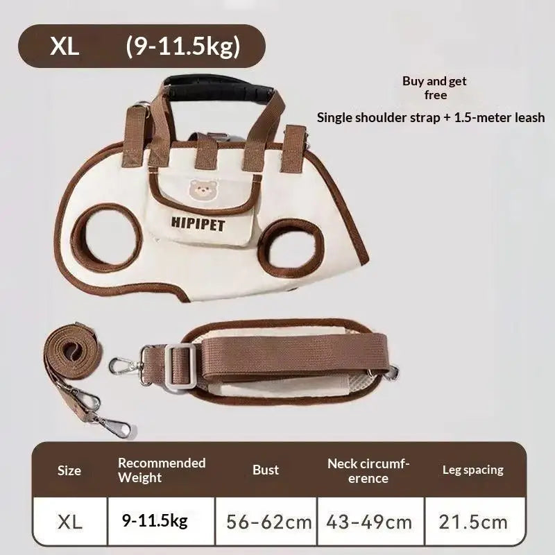 Everyday Travel Carrier for Pet Convertible Shoulder/Hand Bag with Harness Clip Comfortable and Portable for Vet Visits Shopping