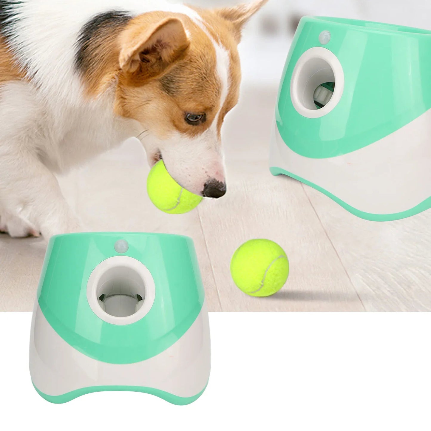 Dog Automatic Ball Launcher Rechargeable Pet Ball Thrower 3 Modes Pet Interactive Toy For Indoor Outdoor PawPrint Treasures