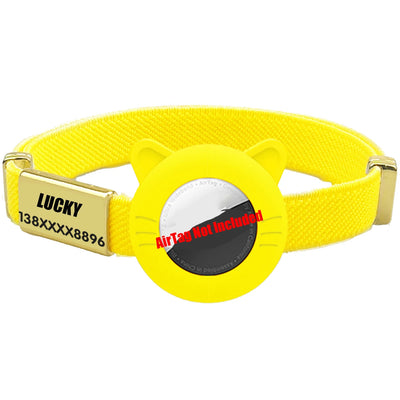 New Breakaway AirTag Tracker Cat Collar Free Custom Name Tag Kitten Collar with GPS Holder Case Anti-lost Adjustable Pet Collars
