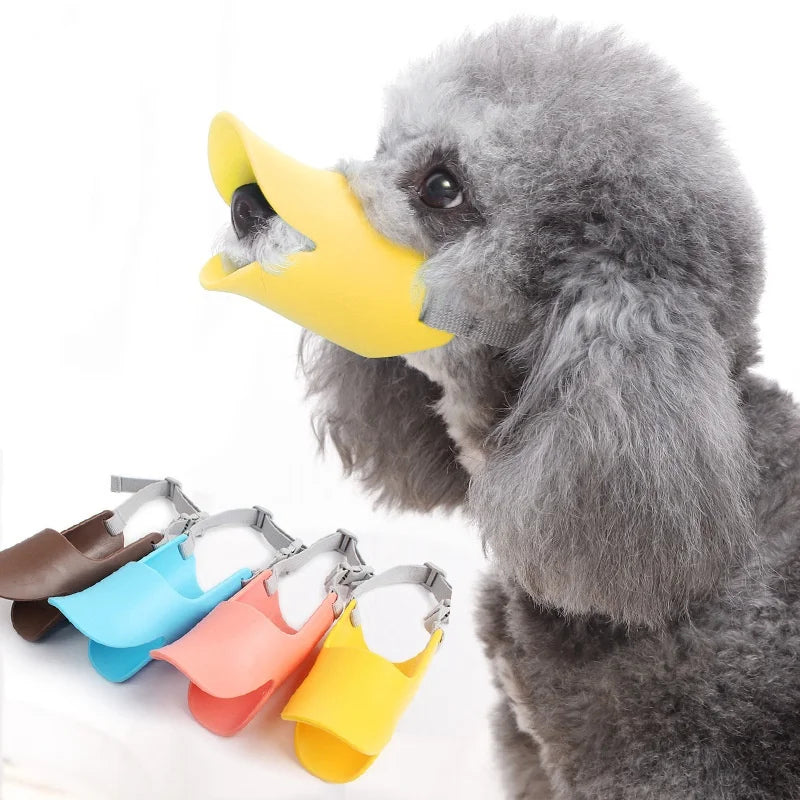 Adjustable Silicone Dog Duck Muzzle Anti-Bite Stop Barking Pet Accessory Safe for Small to Large Dogs Mouthpiece Cover