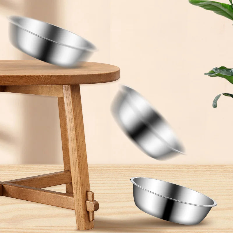 Metal Dog Cat Stainless Steel Pet Bowl Food Drinking Bowl for Small Medium Big Dogs GWSWS01