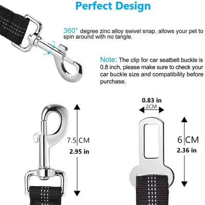 Elastic Nylon Dog Seat Belt for Small Large Dogs Adjustable Reflective Durable Lead Puppy Travel Car Safety Rope Dog Harness
